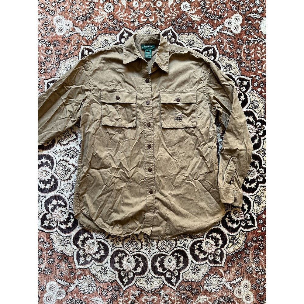 Lauren Ralph Lauren S Safari Button Down Shirt With Pheasant Embroidery